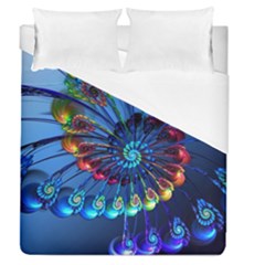 Top Peacock Feathers Duvet Cover (queen Size) by BangZart