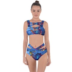 Top Peacock Feathers Bandaged Up Bikini Set  by BangZart