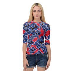 Batik Background Vector Quarter Sleeve Tee