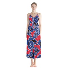 Batik Background Vector Button Up Chiffon Maxi Dress