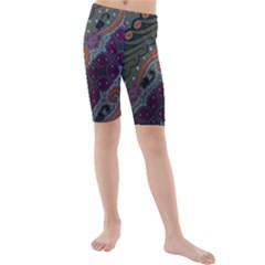 Batik Art Pattern  Kids  Mid Length Swim Shorts