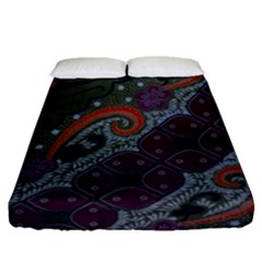 Batik Art Pattern  Fitted Sheet (queen Size)