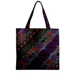 Batik Art Pattern  Zipper Grocery Tote Bag by BangZart