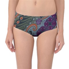 Batik Art Pattern  Mid-waist Bikini Bottoms by BangZart