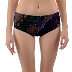 Batik Art Pattern  Reversible Mid-waist Bikini Bottoms by BangZart