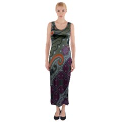 Batik Art Pattern  Fitted Maxi Dress