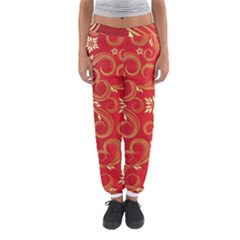 Golden Swirls Floral Pattern Women s Jogger Sweatpants by BangZart