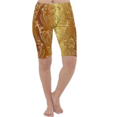 Golden Pattern Vintage Gradient Vector Cropped Leggings  by BangZart