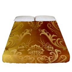 Golden Pattern Vintage Gradient Vector Fitted Sheet (king Size) by BangZart