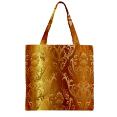 Golden Pattern Vintage Gradient Vector Zipper Grocery Tote Bag