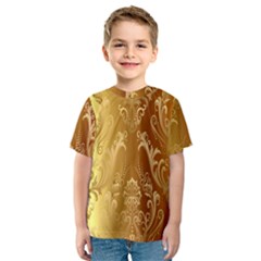 Golden Pattern Vintage Gradient Vector Kids  Sport Mesh Tee