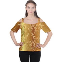 Golden Pattern Vintage Gradient Vector Cutout Shoulder Tee