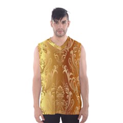 Golden Pattern Vintage Gradient Vector Men s Basketball Tank Top by BangZart