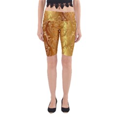 Golden Pattern Vintage Gradient Vector Yoga Cropped Leggings by BangZart