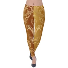 Golden Pattern Vintage Gradient Vector Velvet Leggings by BangZart