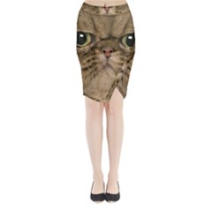 Cute Persian Catface In Closeup Midi Wrap Pencil Skirt by BangZart