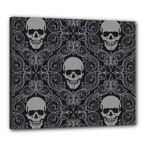 Dark Horror Skulls Pattern Canvas 24  X 20  by BangZart