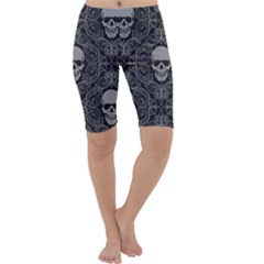 Dark Horror Skulls Pattern Cropped Leggings 