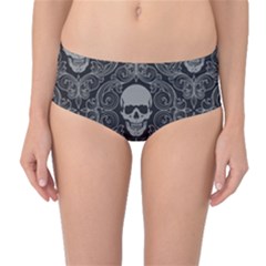 Dark Horror Skulls Pattern Mid-waist Bikini Bottoms