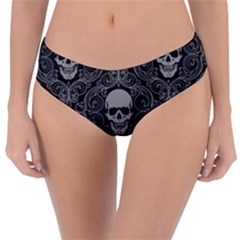 Dark Horror Skulls Pattern Reversible Classic Bikini Bottoms by BangZart