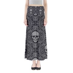 Dark Horror Skulls Pattern Full Length Maxi Skirt by BangZart