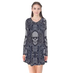 Dark Horror Skulls Pattern Flare Dress