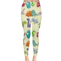 Group Of Funny Dinosaurs Graphic Leggings 