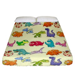 Group Of Funny Dinosaurs Graphic Fitted Sheet (california King Size) by BangZart