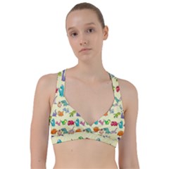 Group Of Funny Dinosaurs Graphic Sweetheart Sports Bra