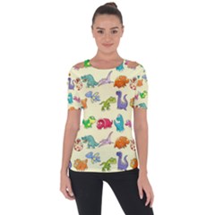 Group Of Funny Dinosaurs Graphic Short Sleeve Top by BangZart