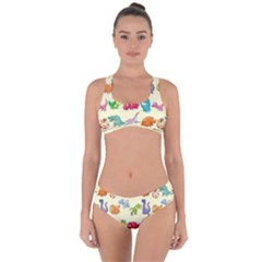 Group Of Funny Dinosaurs Graphic Criss Cross Bikini Set by BangZart