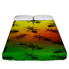 Insect Pattern Fitted Sheet (queen Size) by BangZart