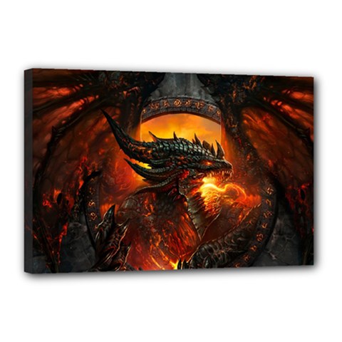 Dragon Legend Art Fire Digital Fantasy Canvas 18  X 12 