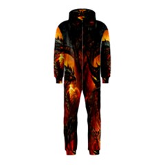 Dragon Legend Art Fire Digital Fantasy Hooded Jumpsuit (kids) by BangZart