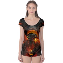 Dragon Legend Art Fire Digital Fantasy Boyleg Leotard  by BangZart