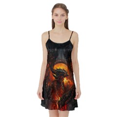 Dragon Legend Art Fire Digital Fantasy Satin Night Slip by BangZart