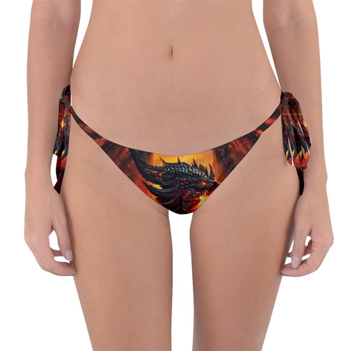 Dragon Legend Art Fire Digital Fantasy Reversible Bikini Bottom