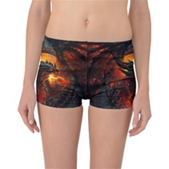 Dragon Legend Art Fire Digital Fantasy Reversible Boyleg Bikini Bottoms by BangZart