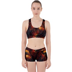 Dragon Legend Art Fire Digital Fantasy Work It Out Sports Bra Set by BangZart