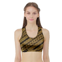 Traditional Art Indonesian Batik Sports Bra With Border