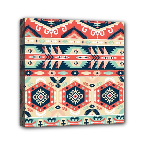 Aztec Pattern Mini Canvas 6  X 6  by BangZart