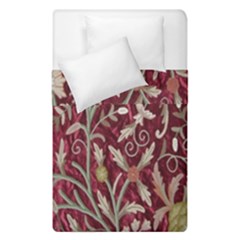 Crewel Fabric Tree Of Life Maroon Duvet Cover Double Side (single Size)