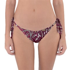 Crewel Fabric Tree Of Life Maroon Reversible Bikini Bottom