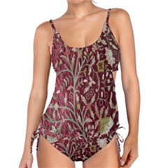 Crewel Fabric Tree Of Life Maroon Tankini Set by BangZart