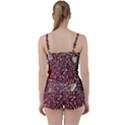 Crewel Fabric Tree Of Life Maroon Tie Front Two Piece Tankini View2