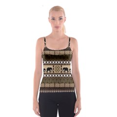 Elephant African Vector Pattern Spaghetti Strap Top by BangZart