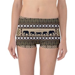 Elephant African Vector Pattern Reversible Boyleg Bikini Bottoms by BangZart