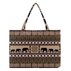 Elephant African Vector Pattern Medium Tote Bag by BangZart