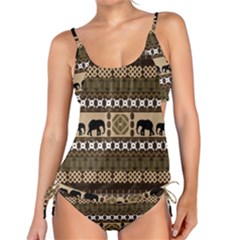 Elephant African Vector Pattern Tankini Set