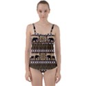 Elephant African Vector Pattern Twist Front Tankini Set View1